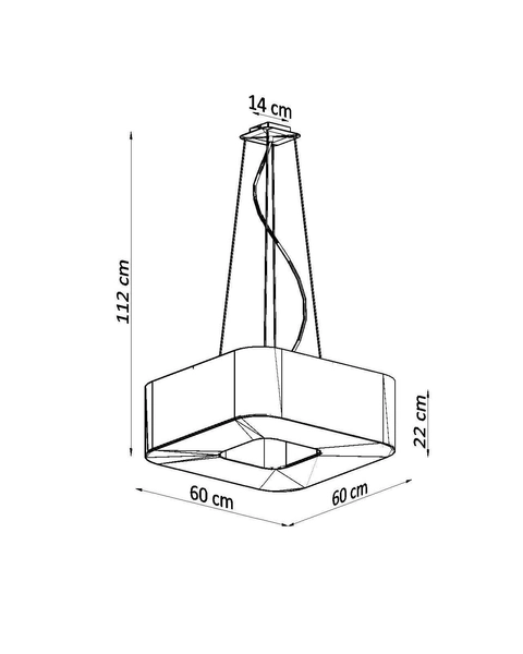 LAMPA wisząca SL.0784 abażurowa OPRAWA zwis kwadratowy czarny