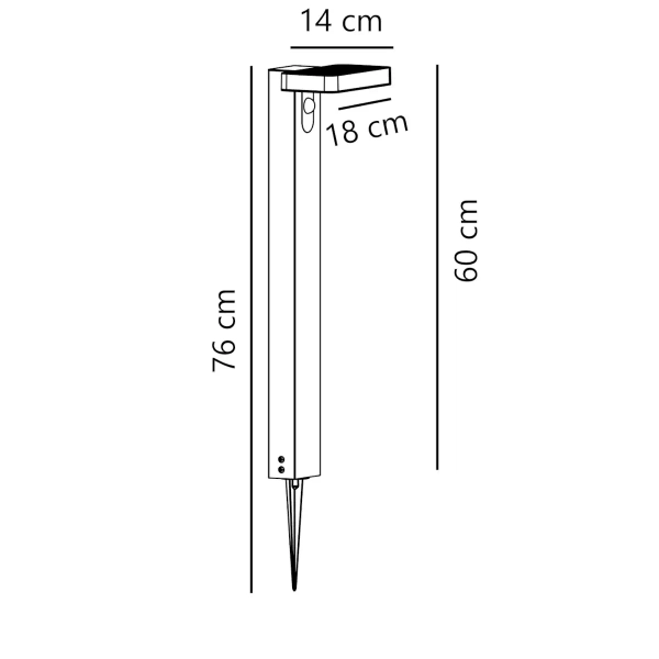 Solarny słupek ogrodowy RICA 2118178003 na taras IP44 czarny