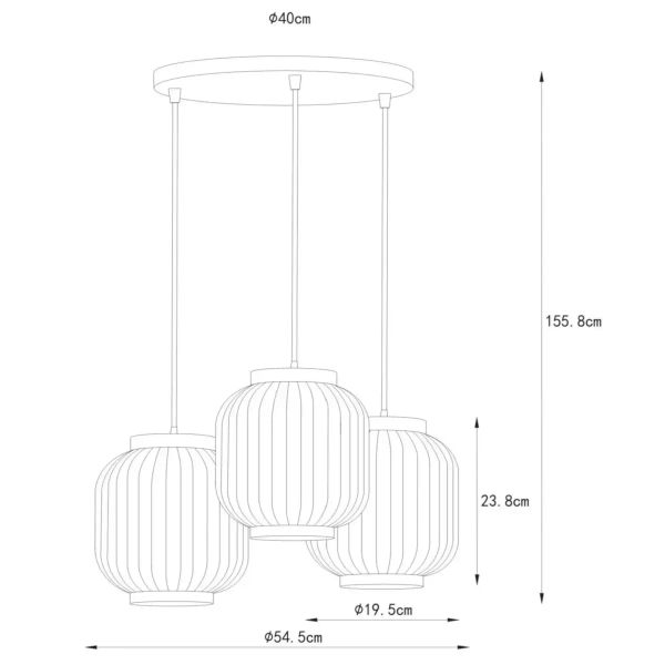 Potrójna lampa wisząca Gosse 13435/03/31 Lucide kremowa czarna