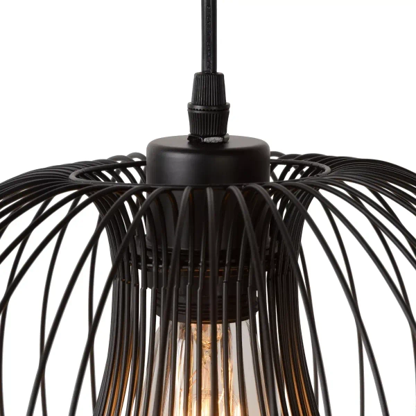 Druciana lampa wisząca VINTI 02400/30/30 Lucide metalowa loft czarna