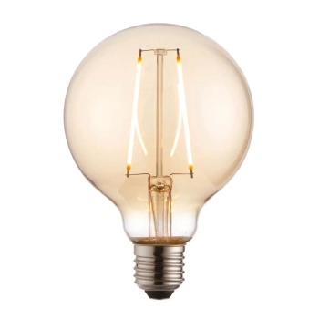 Kulista żarówka E27 77109 LED 2W 2200K szklana bursztynowa