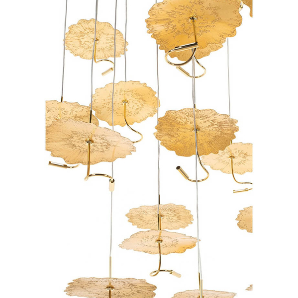 Kaskadowa lampa wisząca Leafs MSE1501100168 Moosee liście złote