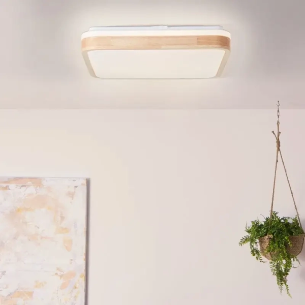 Plafon do salonu Tumeo G99791/75 LED 24W 3000K drewniany biały