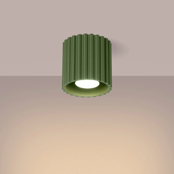 Ryflowana tuba AURA oliwkowa SL.1794 GU10 metalowa