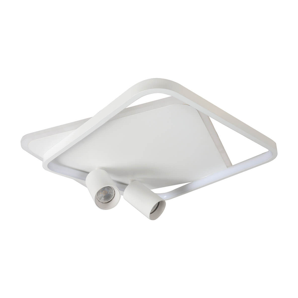 Plafon do salonu Parma LP-0612/2C Square WH z reflektorkami biały