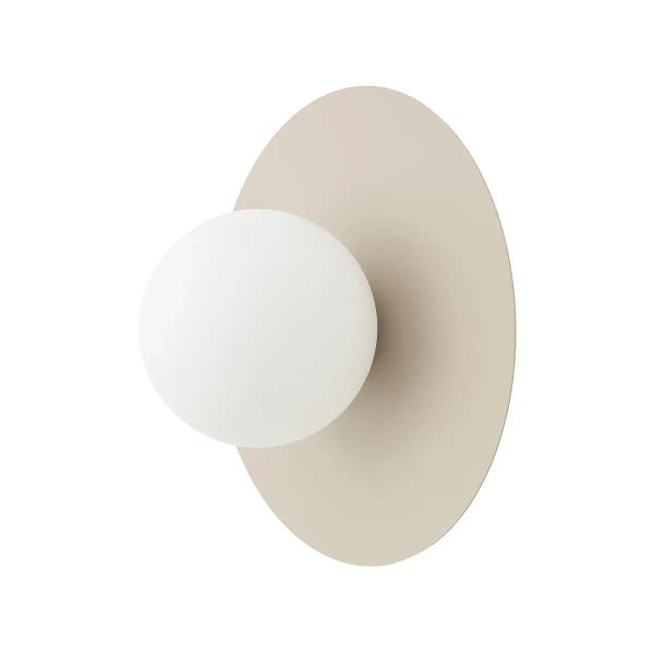 Ścienna lampa okrągła SATURN biała beżowa kulista 1xG9 szklana do salonu 12595