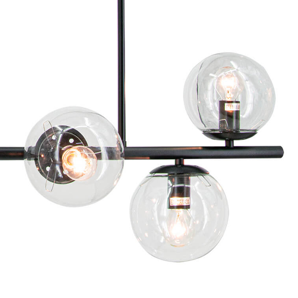 Kulista lampa zwisowa Dorado 3400/6 BL szklane molekuły czarne