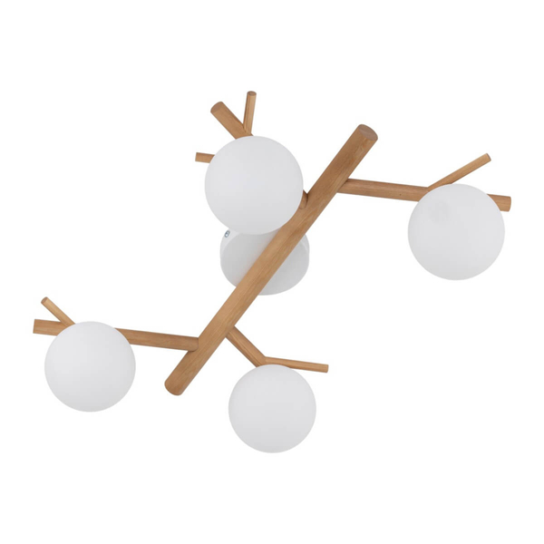 Lampa sufitowa jadalniana Sheron 5309 japandi balls biały drewniany