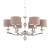 Pałacowy żyrandol do sypialni Tivoli TIV-ZW-6 (N) abażury beżowe nikiel
