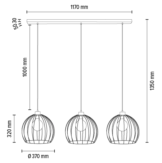 Loftowa lampa wisząca COOP 188419304 druciany zwis czarny drewno