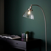 Podłogowa lampa łukowa Hansen 97591 szklana nikiel przezroczysta