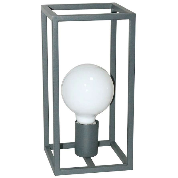Stojąca LAMPKA nocna SIGALO MT-BR4366-T1 GR Italux stołowa LAMPA industrialna klatka loft szara