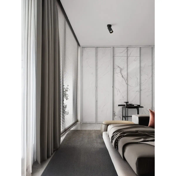 Regulowana lampa sufitowa do salonu CORENZO LE45647 tubka metalowa czarna
