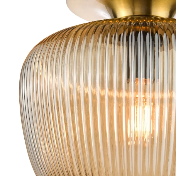 Sufitowa lampa do salonu Abrielle ABR5206 szklana bursztynowa