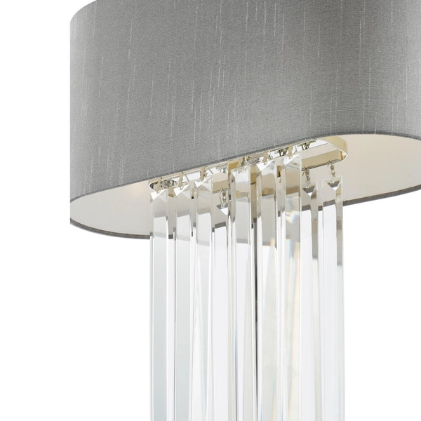 Lampka stołowa Eltham ELT4238-EH Dar Lighting sople kryształy do pokoju szara