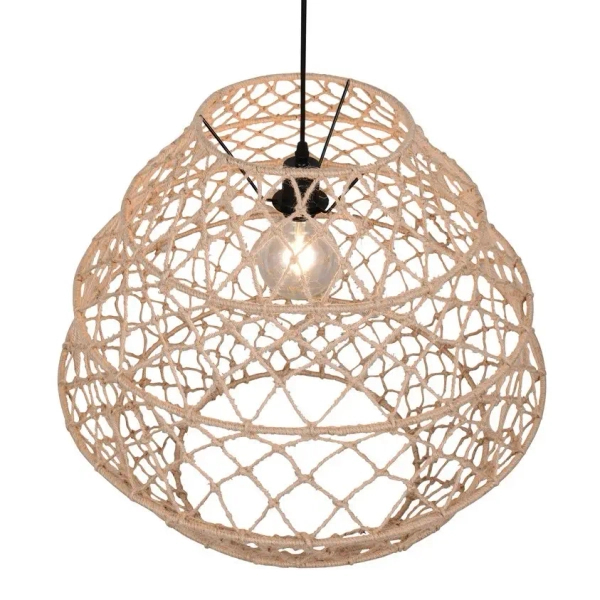 Ekologiczna lampa wisząca boho HIVE R31681036 czarny naturalny