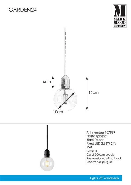 Minimalistyczna lampa ogrodowa Garden LED 2,86W czarna