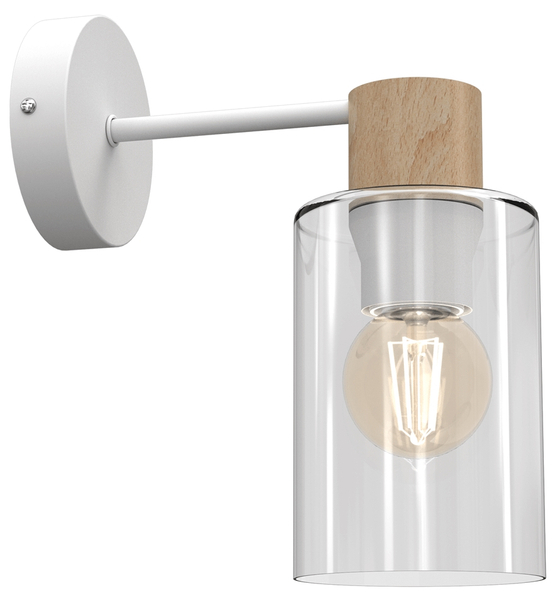 Lampa ścienna Madera MLP8553 loftowa biała drewniana