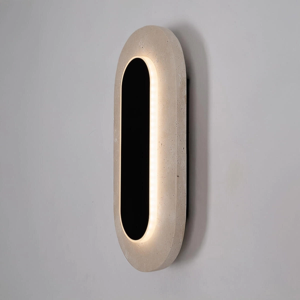 Ścienna lampa kamiennaTRAVERTINO W0393 LED 10W 3000K biała czarna