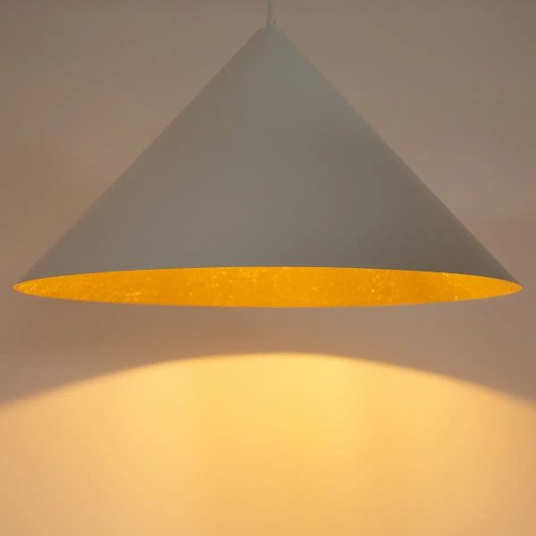 Zwisająca lampa do jadalni VESUVIO 41027 kompozyt stożek biały