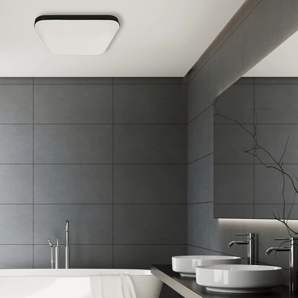 Łazienkowa lampa sufitowa LED 16W z sensorem ruchu czarna