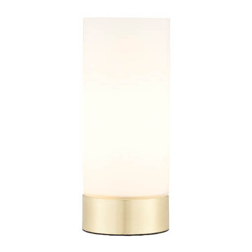 Stołowa lampa tuba Dara 69520 USB ściemnialna mosiądz biały