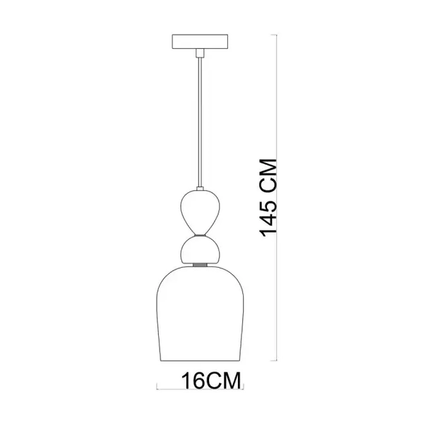 Salonowa lampa wisząca Manso PND-37462B-MC-GD Italux szkło multikolor