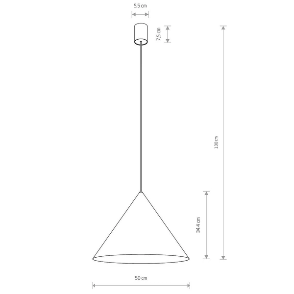 Salonowa lampa zwisowa Zenith 10873 Nowodvorski stożkowa jedwabisty grafit