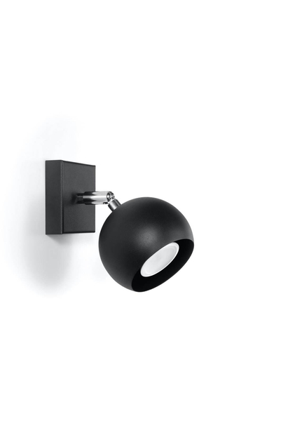 Kinkiet LAMPA ścienna SL.0443 okrągła OPRAWA regulowana kula ball czarna