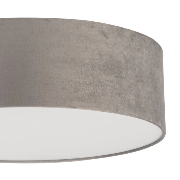 Plafon z welurowym kloszem Soft 40650 Sigma do salonu okrągły szary
