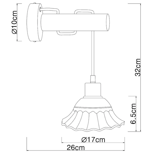 Ścienna LAMPA prowansalska JOWITA 54050W Globo ceramiczna OPRAWA kinkiet shabby biały