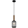 LAMPA wisząca ANTIOLA PND-5588-1M-BRO+SG Italux szklana OPRAWA loftowy zwis plisowany mosiężny przydymiony