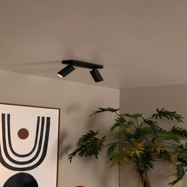 Podwójna lampa przysufitowa CLUBS 09939/02/30 Lucide tubki czarny