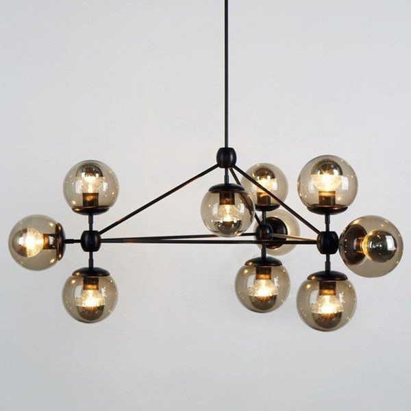 Loftowa lampa wisząca Astrifero ST-9047-10 amber Step molekuły czarna