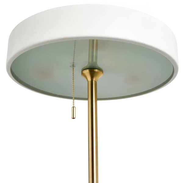 LAMPA podłogowa KKST-MF8872 WHITE okrągła OPRAWA stojąca metalowa złota biała