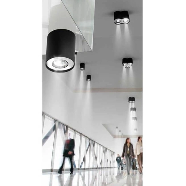 Sufitowa lampa sypialniana Neos nad łóżko czarna chrom