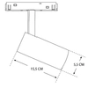 Lampa tuba szynowa magnetyczna 3-fazowa 488 Domeno LED 15W 4000K czarna