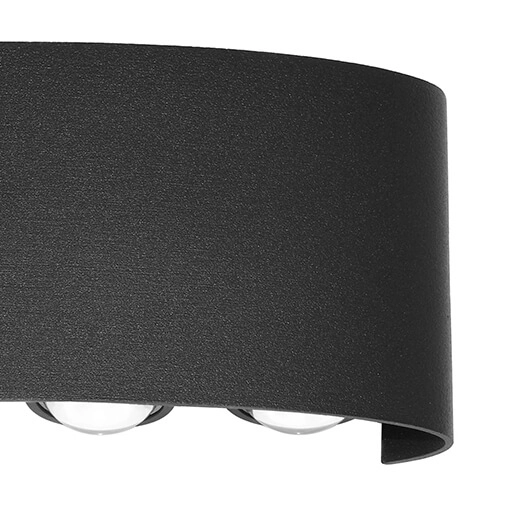 Metalowa lampa ścienna Ortelo OWL-451-4-BL Italux LED 8W 3000K IP54 czarny