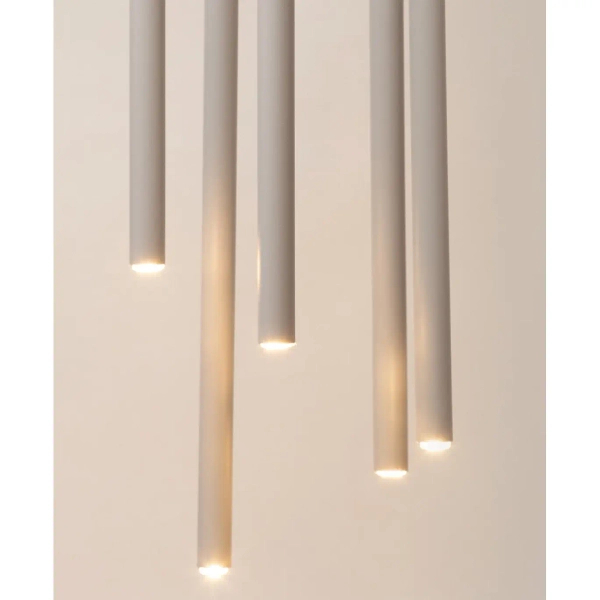 Modernistyczna wisząca lampa Sopel 5 41460 tubki sople szare beżowe