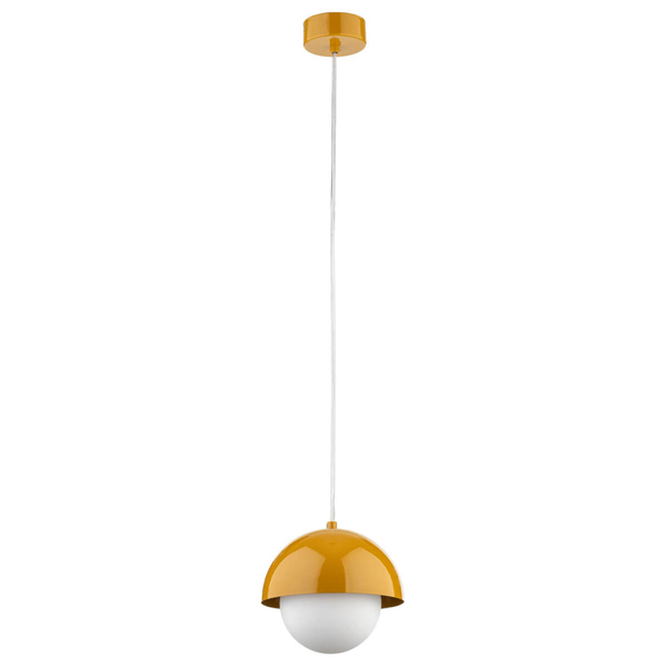 Zwisająca lampa nad wyspę Bono 10265 ball do kuchni biała żółta