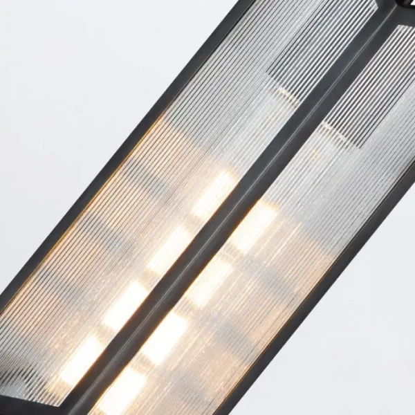 Szklana wisząca lampa Cairo QN-CAIRO-1P-UBZ-CR nad stół czarny