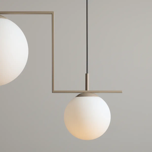 Kulista lampa wisząca ZAC 1038H17_2 do jadalni szklana biała beżowa