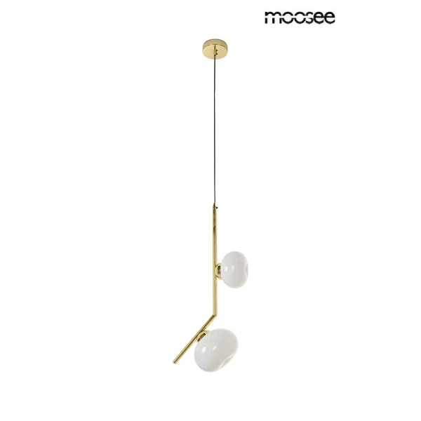 Wisząca lampa RUGIA złota biała MSE1501100490 2xG9 szklana nad stół