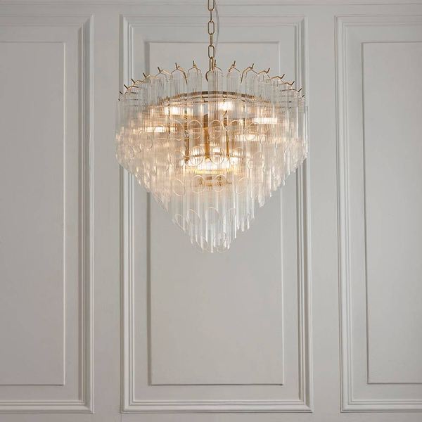 Szklana lampa wisząca Toulouse 114198 tubki nad stół mosiądz