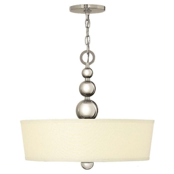 Żyrandol LAMPA wisząca HK-ZELDA-P-B-PN Elstead HINKLEY szklana OPRAWA okrągły ZWIS na łańcuchu biały