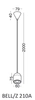 Lampa wisząca Bell 521001203 Elkim LED 5W 4000K loftowa czarna