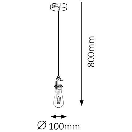 LAMPA wisząca FIXY 1411 Rabalux metalowa OPRAWKA na żarówkę zwis kabel chrom