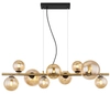 Wisząca lampa Riha 56135-9H bańki czarne bursztynowe