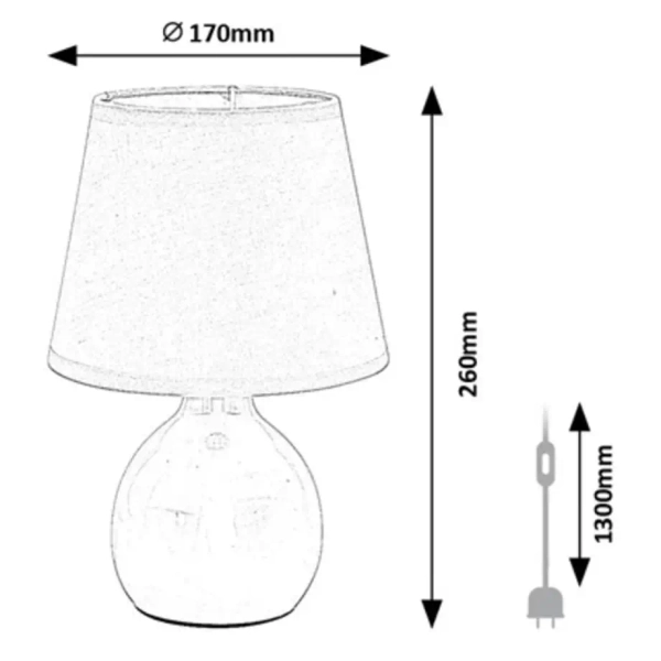 Ceramiczna lampa nocna Ingrid 74076 do czytania abażur beżowy