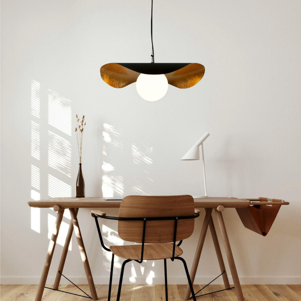 Wisząca lampa kapelusz ENZO ST-F22020601-D40 black szklana czarny złoty